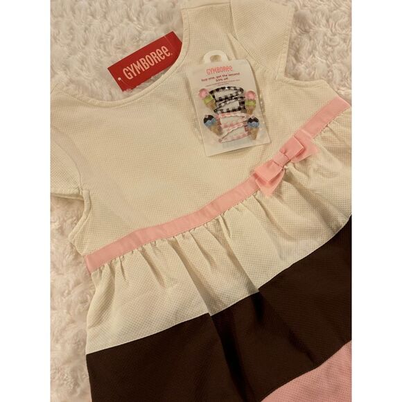 NWT Gymboree Ice Cream Social Pieced Swing Top Pink Pants & Hair Clips LOT 10 - Picture 2 of 16